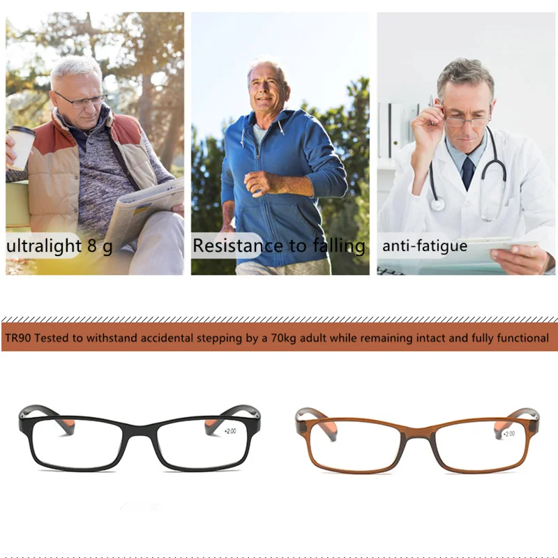UltraLight Reading Glasses (100-400) Elderly Senior Men Women Gift TR90 Shatter-resistant anti-fatigue
UltraLight Reading Glasses (100-400) Elderly Senior Men Women Gift TR90 Shatter-resistant anti-fatigue