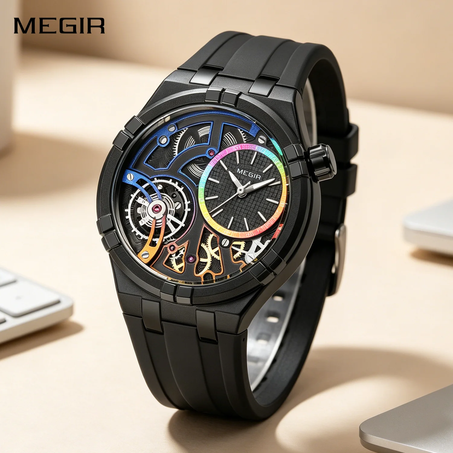 MEGIR Men's Sport Watch Japan 2035 Quartz Movement 3ATM Waterproof Silicone Strap Skeleton Design Casual Wristwatch Gift for Men
MEGIR Men's Sport Watch Japan 2035 Quartz Movement 3ATM Waterproof Silicone Strap Skeleton Design Casual Wristwatch Gift for Men