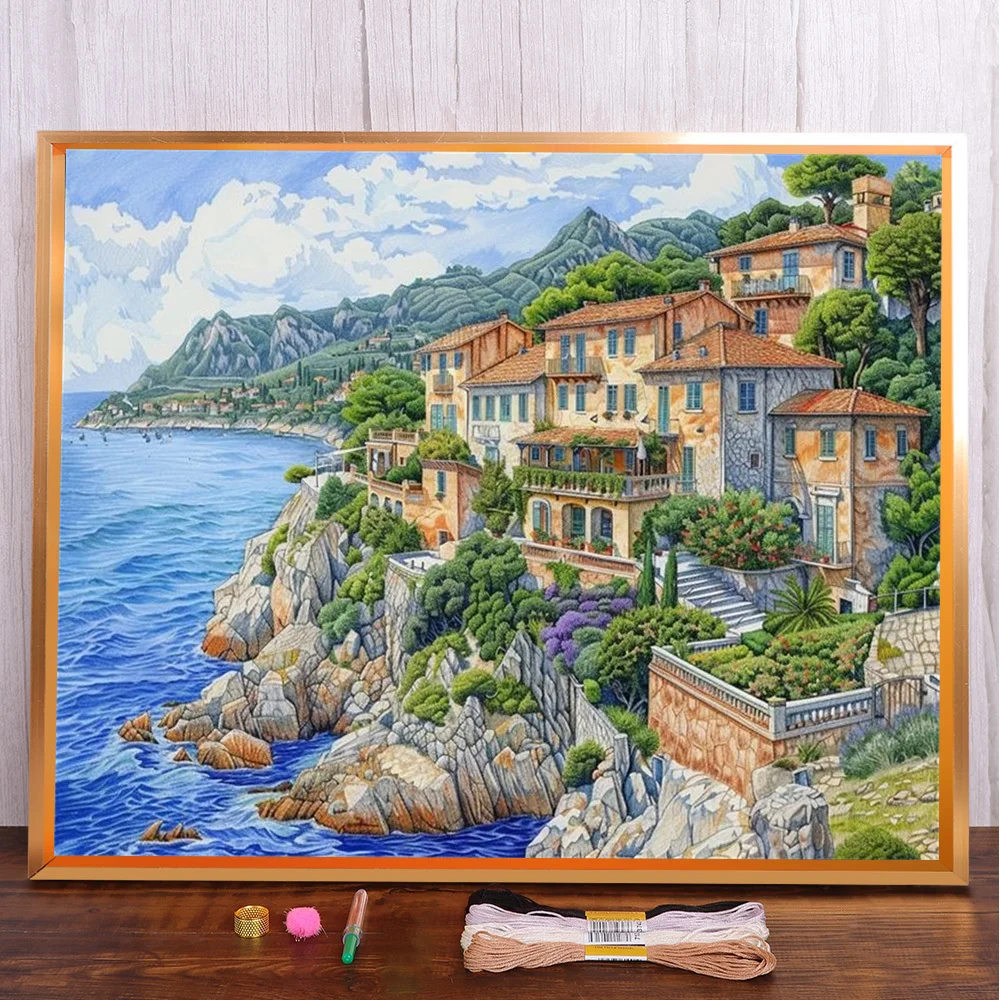 Landscape Seaside Town Pre-Printed Cross Stitch DIY Embroidery Set Knitting Handicraft Sewing Handmade Wholesale Needle Gift
Landscape Seaside Town Pre-Printed Cross Stitch DIY Embroidery Set Knitting Handicraft Sewing Handmade Wholesale Needle Gift