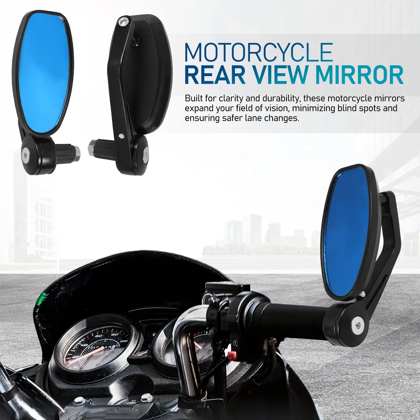 1Pair Aluminum Alloy Motorcycle Side Mirrors 22Mm Universal Handlebar Rearview Mirrors Adjustable Reversing Scooter Bike
1Pair Aluminum Alloy Motorcycle Side Mirrors 22Mm Universal Handlebar Rearview Mirrors Adjustable Reversing Scooter Bike