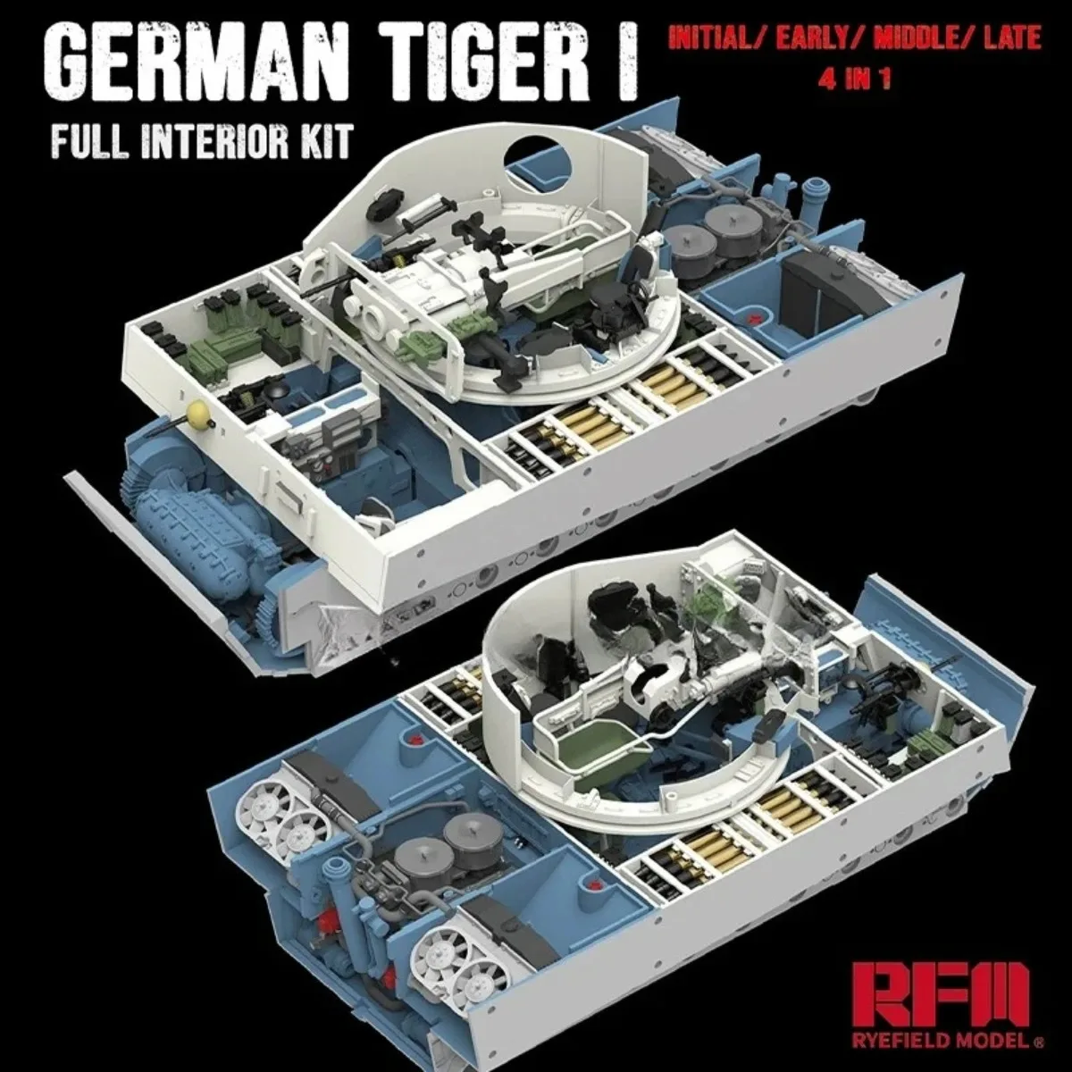 Ryefield Model Upgrade Accessories RM-5141 German Tiger I Full Interior Kit Initial/Early/Middle/Late 4 in 1 1/35 Scale
Ryefield Model Upgrade Accessories RM-5141 German Tiger I Full Interior Kit Initial/Early/Middle/Late 4 in 1 1/35 Scale