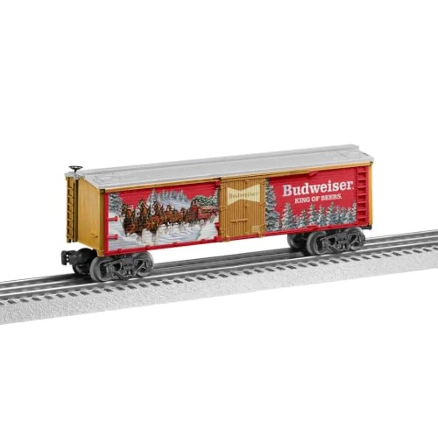 Holiday O Gauge model train reefer for display, die-cast metal body, red and white colors, authentic Clydesdale branding and de
Holiday O Gauge model train reefer for display, die-cast metal body, red and white colors, authentic Clydesdale branding and de