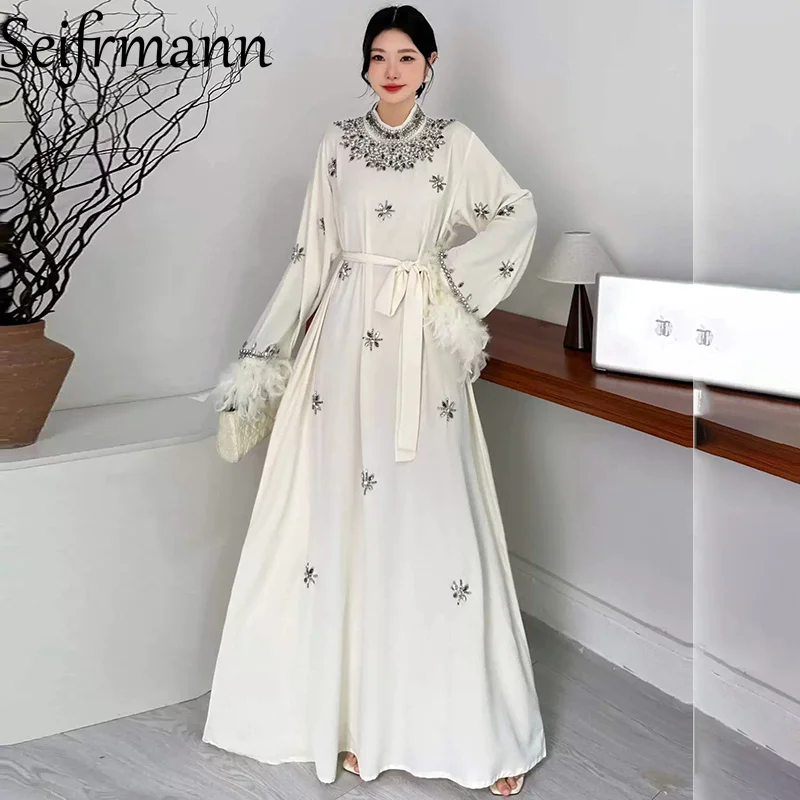 Seifrmann Spliced beaded dress round neck long sleeve temperament waist long dress 2026 summer fashion new style
Seifrmann Spliced beaded dress round neck long sleeve temperament waist long dress 2026 summer fashion new style