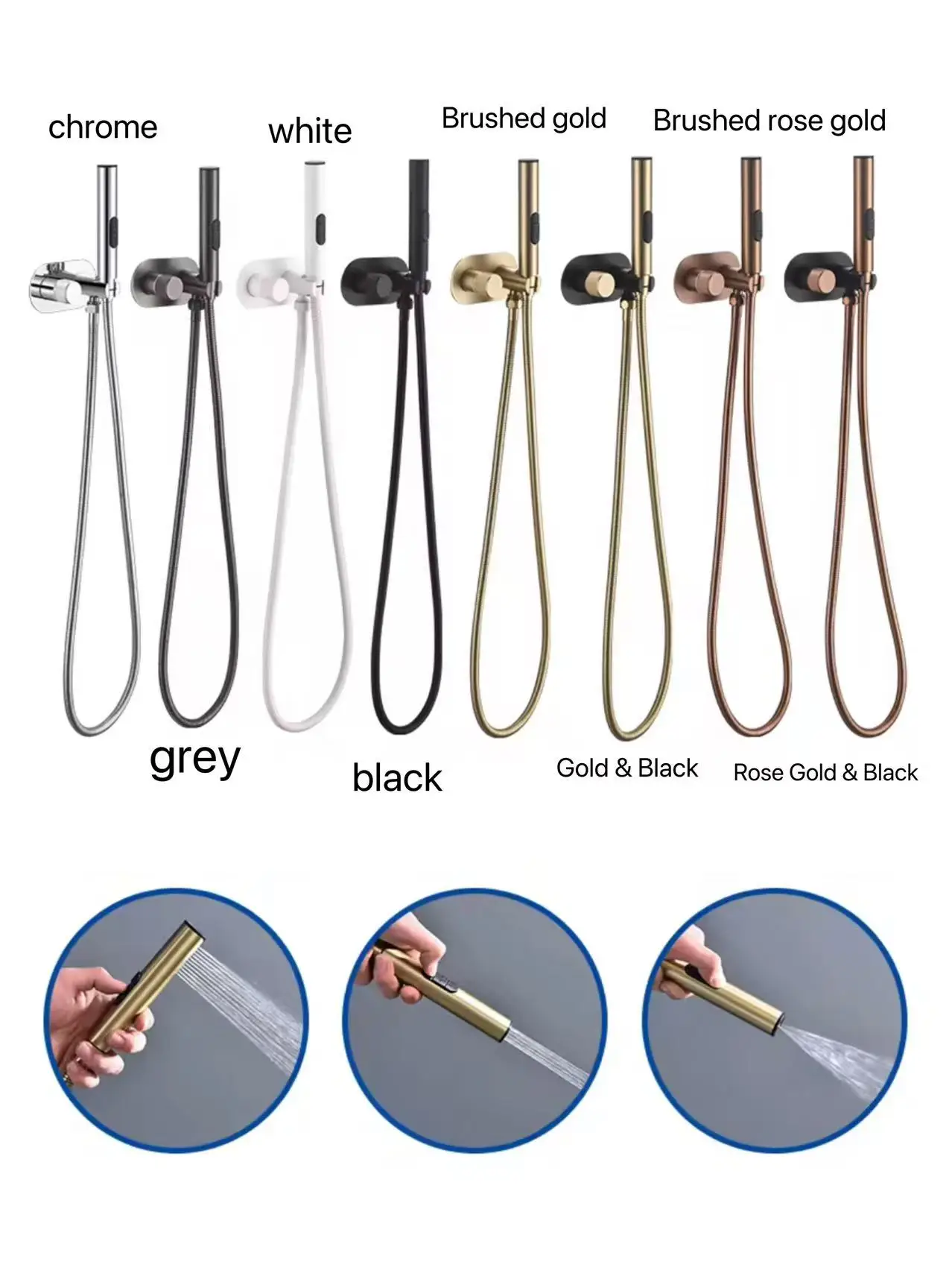 Brass Bidet Faucet 304Stainless Steel Portable Toilet Bidet Sprayer Set Toilet Faucet Hygienic Shower Hot Cold Water Shoer Head 
Brass Bidet Faucet 304Stainless Steel Portable Toilet Bidet Sprayer Set Toilet Faucet Hygienic Shower Hot Cold Water Shoer Head