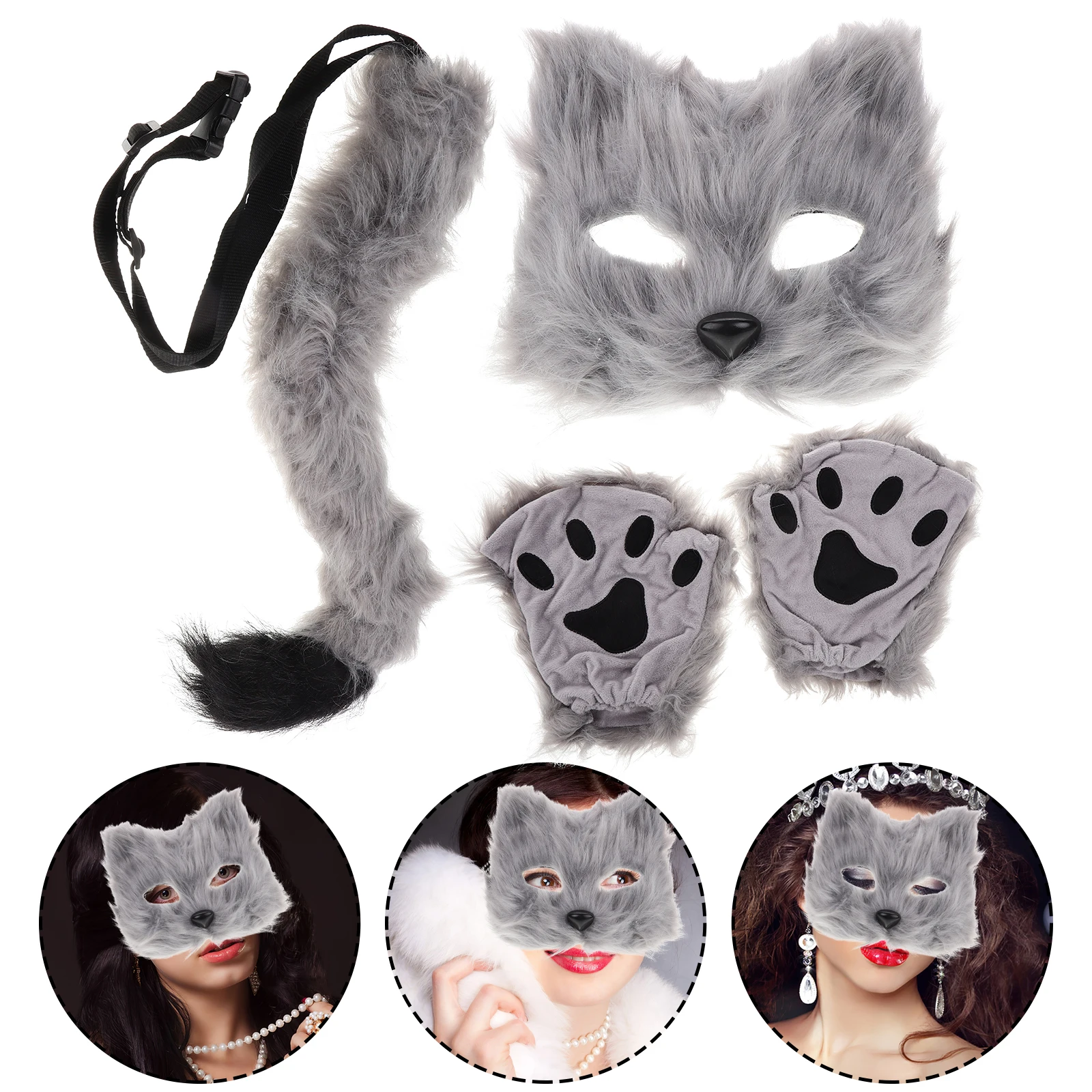 Half Face Masks Faux Animal Tail Halloween Party Costume Black Masquerade Mens cosplay Accessories
Half Face Masks Faux Animal Tail Halloween Party Costume Black Masquerade Mens cosplay Accessories