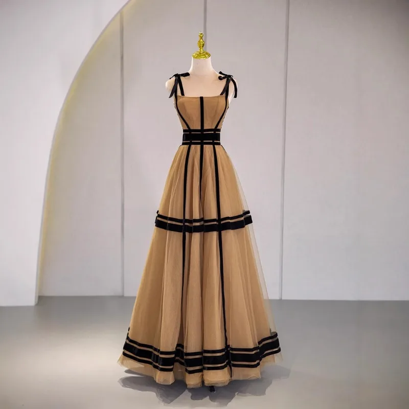 Fashion Party Backless Sleeveless Dress 2026 New Khaki Banquet Host High Waist Dress Elegant and Western Style Strap Long Dress
Fashion Party Backless Sleeveless Dress 2026 New Khaki Banquet Host High Waist Dress Elegant and Western Style Strap Long Dress