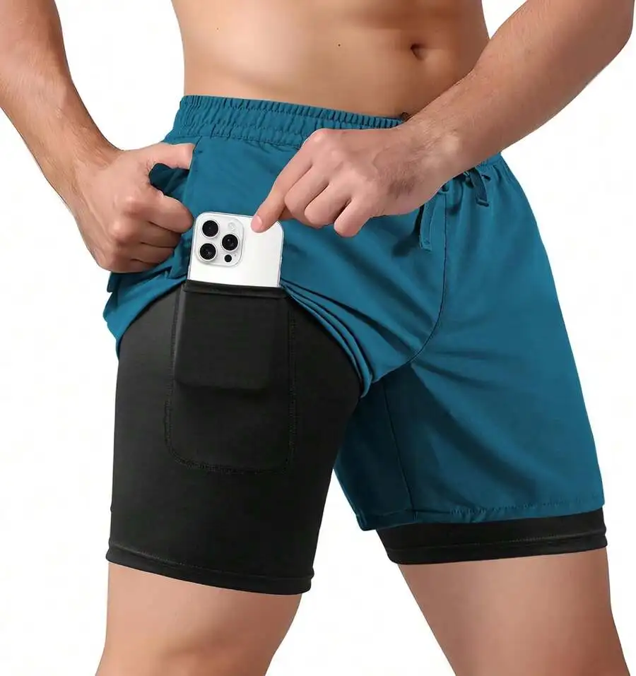 Mens 2-In-1 Quick Dry Sports Shorts With Pocket For Running Gym Workout
Mens 2-In-1 Quick Dry Sports Shorts With Pocket For Running Gym Workout