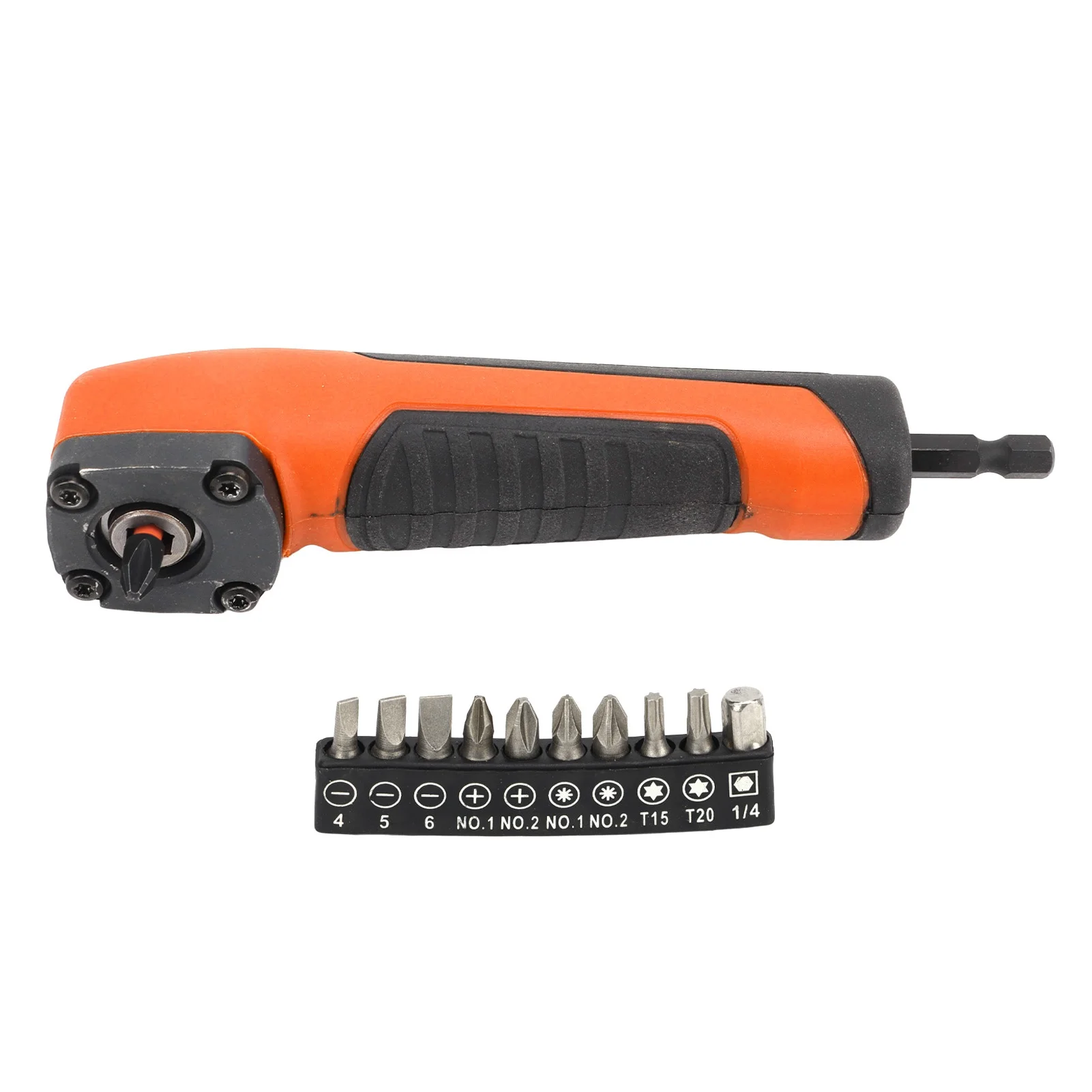 Right Angle Drill Adapter Hex Interface Electric Screwdriver Corner Attachment with Magnetic Bit Set Orange
Right Angle Drill Adapter Hex Interface Electric Screwdriver Corner Attachment with Magnetic Bit Set Orange