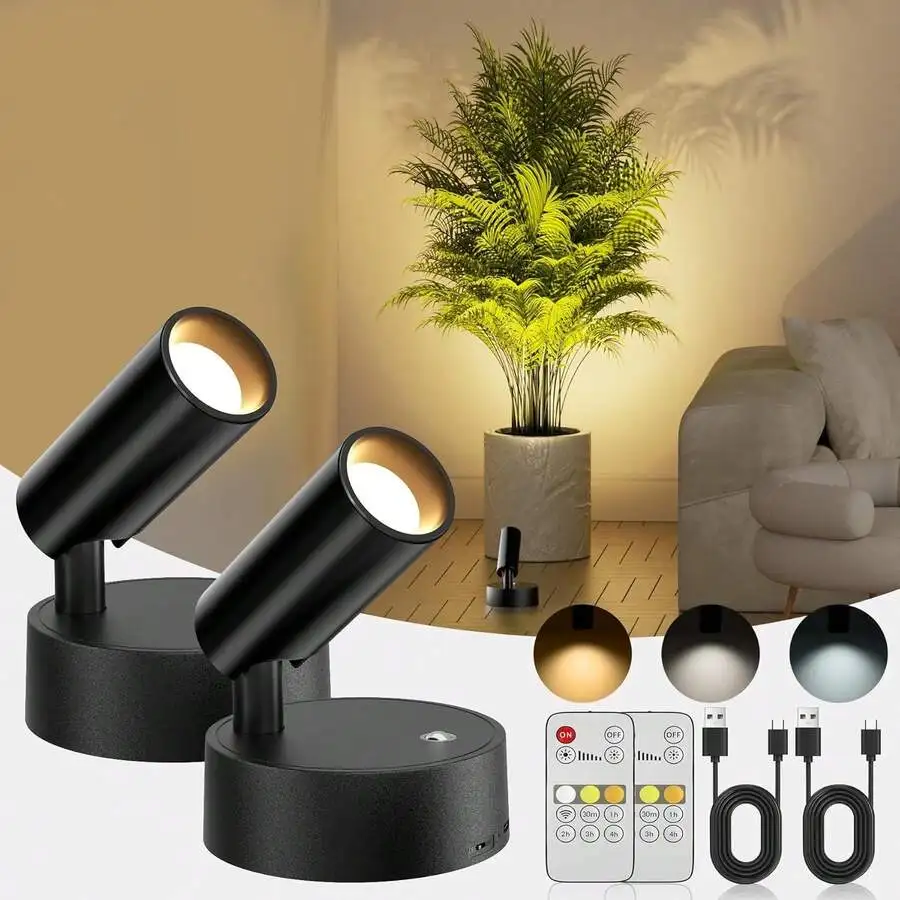 Spotlights Indoor With Remote & Touch Dimmable 3CCT, 5500mAh Battery Picture Lights Uplights Indoor With Timer, Mini Uplighting For Painting Tree Wall Gallery Hallway Lights
Spotlights Indoor With Remote & Touch Dimmable 3CCT, 5500mAh Battery Picture Lights Uplights Indoor With Timer, Mini Uplighting For Painting Tree Wall Gallery Hallway Lights