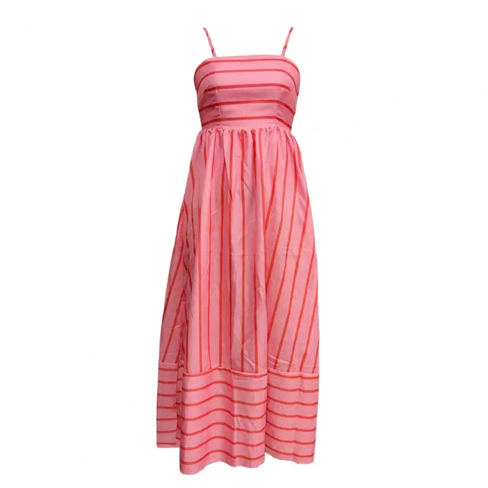 Women Striped Dress Striped Print Sleeveless Maxi Dress with Spaghetti Straps Hollow Out Detail Women's Vacation for Summer
Women Striped Dress Striped Print Sleeveless Maxi Dress with Spaghetti Straps Hollow Out Detail Women's Vacation for Summer