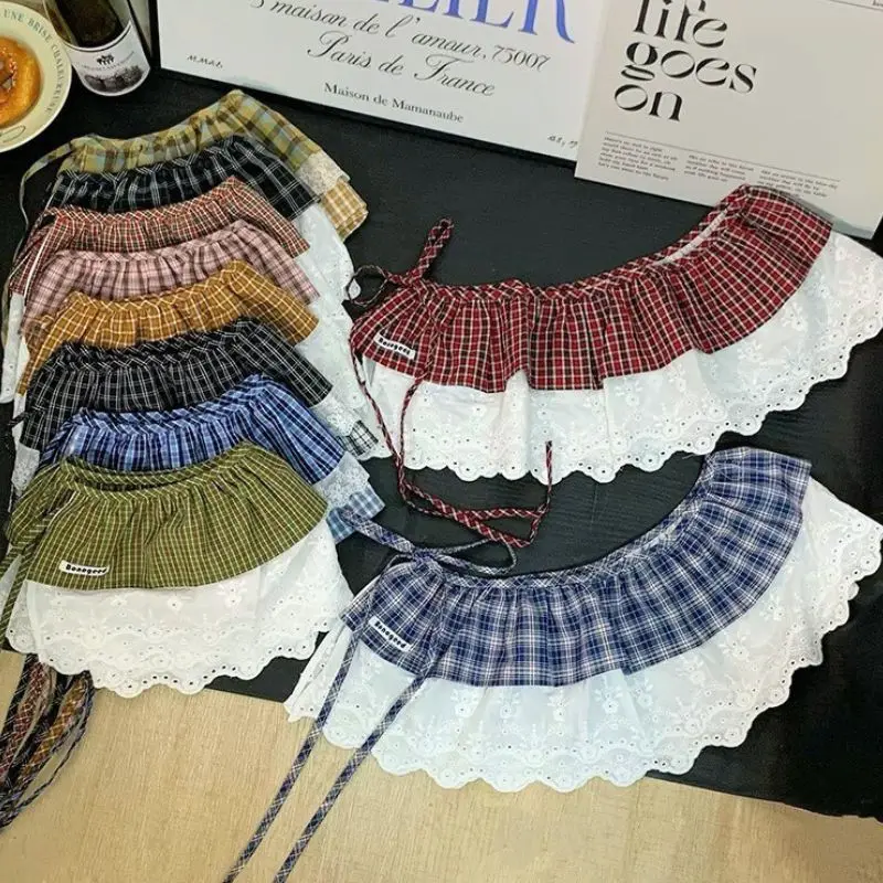 Korean Style Plaid Ruffle Lace Trim Mini Skirts Bandage Dress Apron Curtain Plaid Ruffle Lace Hem Scarf Ruffled Edge Waistband
Korean Style Plaid Ruffle Lace Trim Mini Skirts Bandage Dress Apron Curtain Plaid Ruffle Lace Hem Scarf Ruffled Edge Waistband
