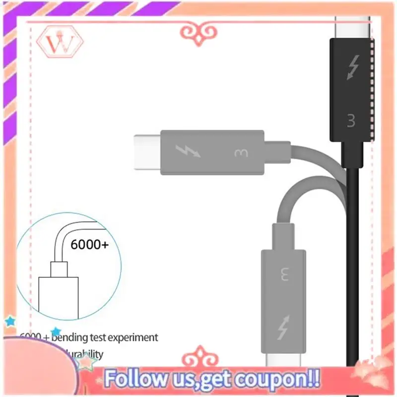 Upgraded 3X Typec Cable For Thunderbolt 3 Data Cable 40Gbps Full Speed 100W Fast Charge 5K Transmission 50Cm
Upgraded 3X Typec Cable For Thunderbolt 3 Data Cable 40Gbps Full Speed 100W Fast Charge 5K Transmission 50Cm