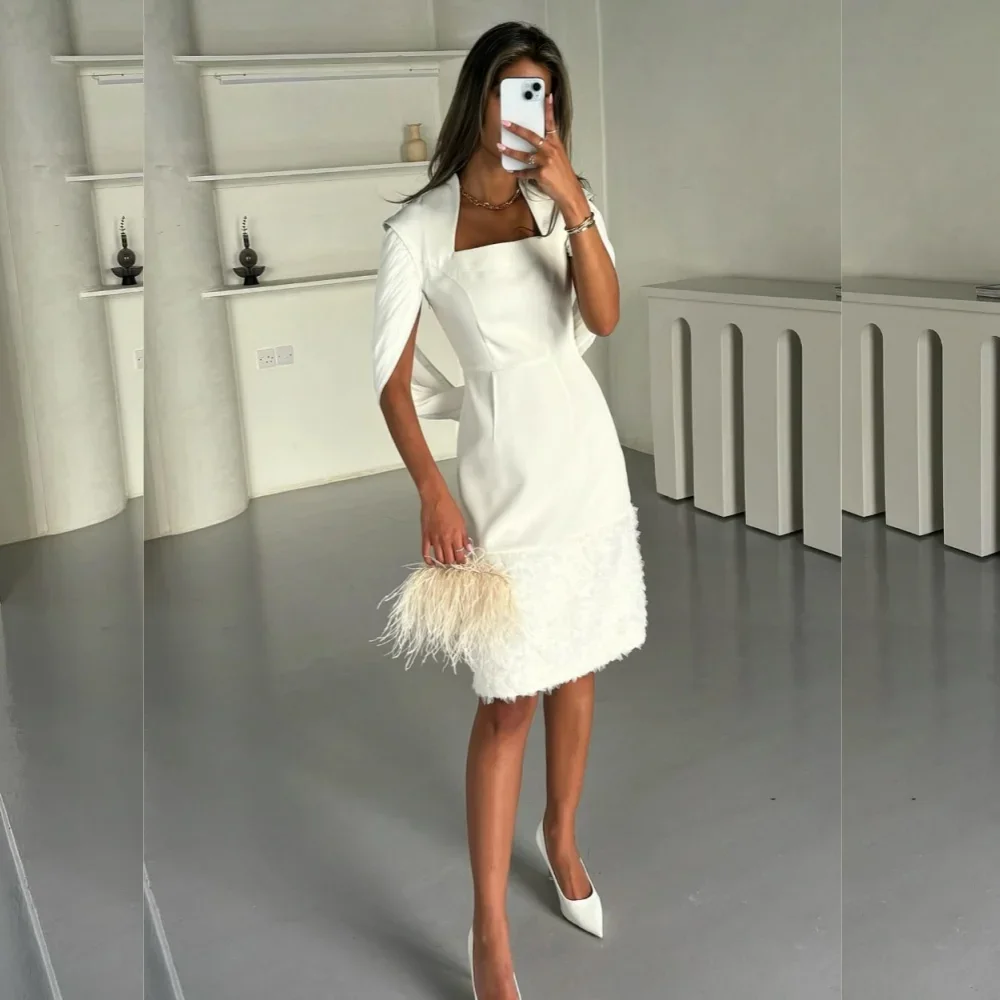 Customized Retro Jersey Pleat A-line Square Neck Knee Length Dresses Evening Dresses Classic Exquisite Modern Style Pastrol Unis
Customized Retro Jersey Pleat A-line Square Neck Knee Length Dresses Evening Dresses Classic Exquisite Modern Style Pastrol Unis