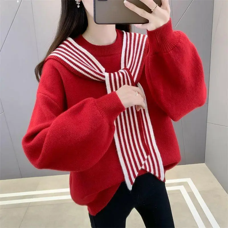 Red Loose Sweater Women's Autumn and Winter New Korean Version Soft and Thick Knitted Sweater Top
Red Loose Sweater Women's Autumn and Winter New Korean Version Soft and Thick Knitted Sweater Top