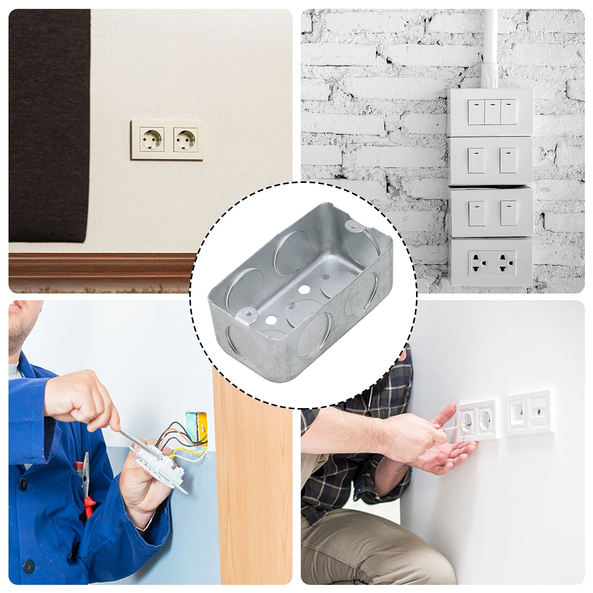 3pcs Wall Junction Box Metal Wall Metal Junction Case For Cable Management Waterproof Dustproof Indoor Use
3pcs Wall Junction Box Metal Wall Metal Junction Case For Cable Management Waterproof Dustproof Indoor Use