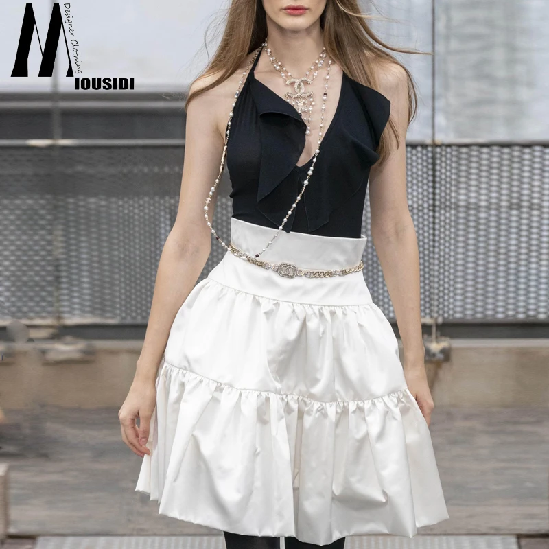 White A-Line Midi Skirt Jennie Design Puffy Half-length Umbrella Skirt Cake Skirt High Waist Polyester Fiber Commute Style
White A-Line Midi Skirt Jennie Design Puffy Half-length Umbrella Skirt Cake Skirt High Waist Polyester Fiber Commute Style