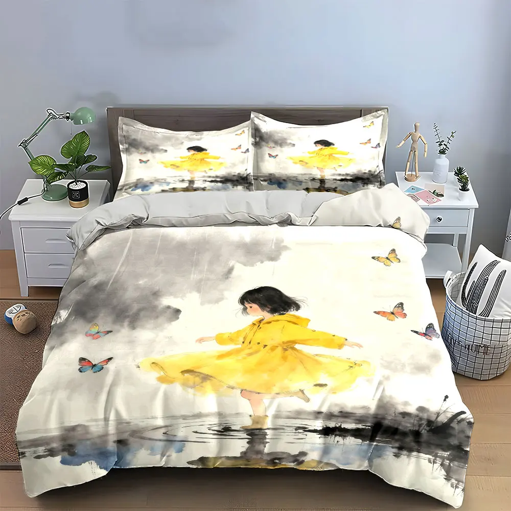 "Butterfly Girl Canvas Art Set" Soft Comfortable Duvet Cover Bedding Set Included 1*Duvet Cover & 2*Pillowcases, gift
"Butterfly Girl Canvas Art Set" Soft Comfortable Duvet Cover Bedding Set Included 1*Duvet Cover & 2*Pillowcases, gift