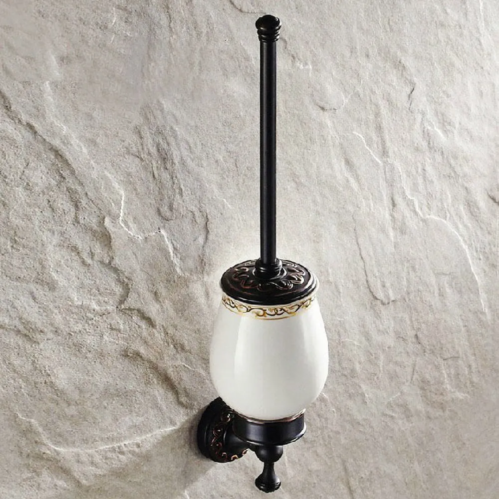 Toilet brush holders Black Brass Wall mounted Toilet Brush Holder With Ceramic Cup Household Products Bath Hardware sets Kba448
Toilet brush holders Black Brass Wall mounted Toilet Brush Holder With Ceramic Cup Household Products Bath Hardware sets Kba448