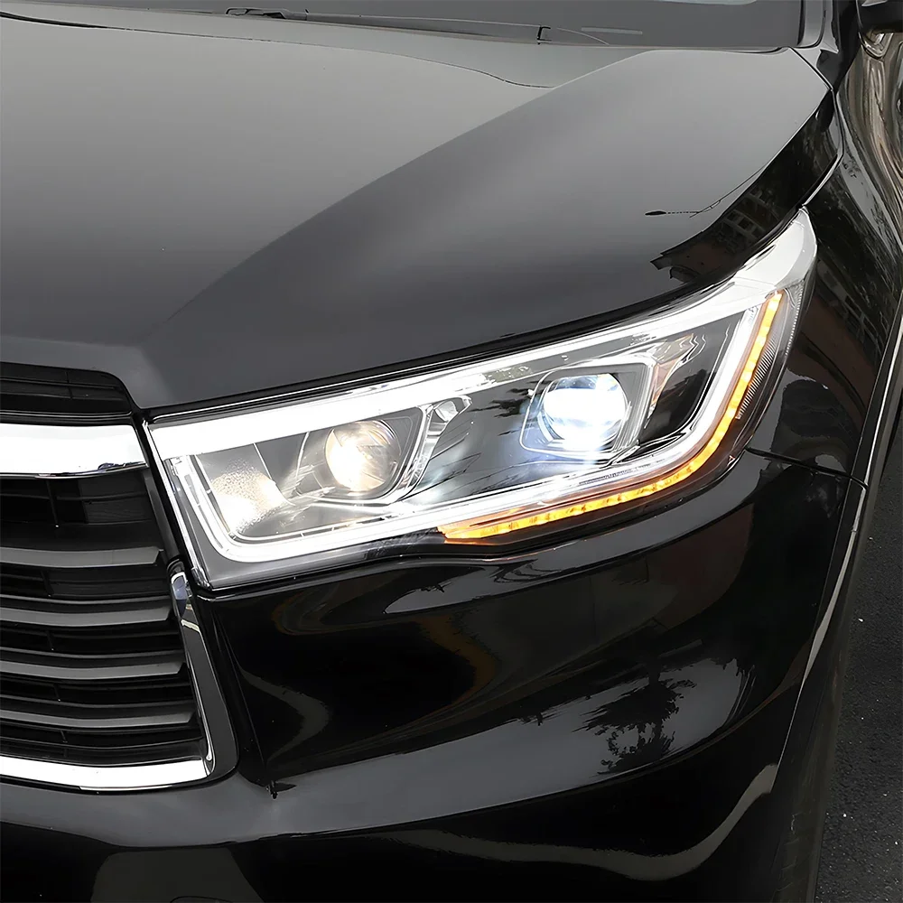 Автомобильные фары для Toyota Highlander Kluger 2015-2017, светодиодные передние лампы автомобиля в сборе, обновление, аксессуары для линз проектора с двумя линзами
Автомобильные фары для Toyota Highlander Kluger 2015-2017, светодиодные передние лампы автомобиля в сборе, обновление, аксессуары для линз проектора с двумя линзами