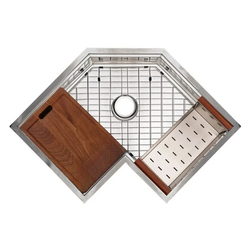 30 Inch Satin Brush Kitchen Under Mount Corner Sink Gold Finish 16 Gauge Stainless Steel Workstation Corner Kitchen Sink
30 Inch Satin Brush Kitchen Under Mount Corner Sink Gold Finish 16 Gauge Stainless Steel Workstation Corner Kitchen Sink