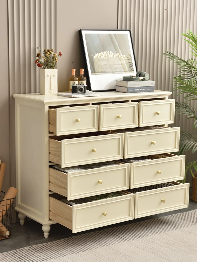 American solid wood light luxury storage cabinet simple modern bedroom living room locker retro drawer five-chest cabinet 
American solid wood light luxury storage cabinet simple modern bedroom living room locker retro drawer five-chest cabinet