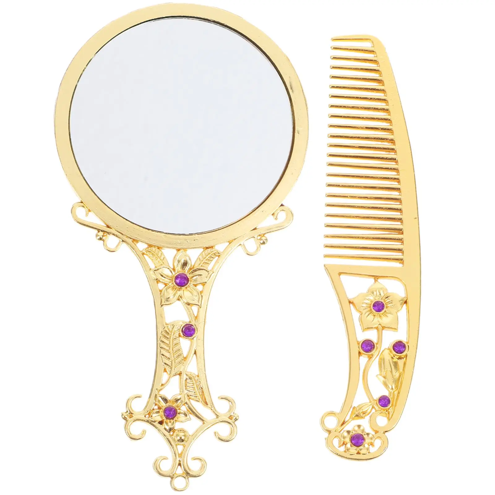 Handle Mirror Comb Set Makeup with Metal Portable Compact Alloy Glass Elegant Held
Handle Mirror Comb Set Makeup with Metal Portable Compact Alloy Glass Elegant Held