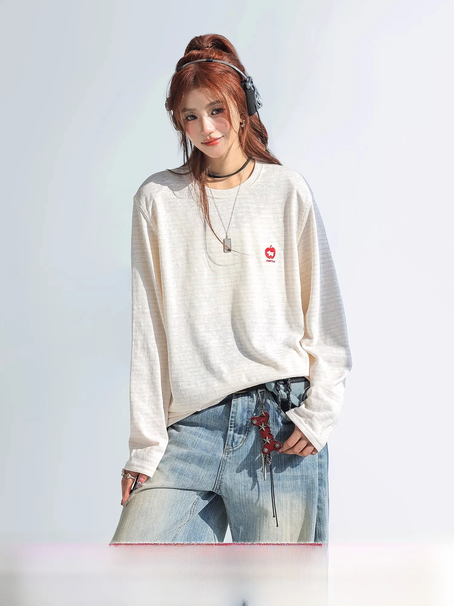 Женская футболка свободного кроя с длинным рукавом, вышивкой и полосками, круглый вырез, повседневная, из смесового полиэстера и хлопка, удобная, дышащая
Женская футболка свободного кроя с длинным рукавом, вышивкой и полосками, круглый вырез, повседневная, из смесового полиэстера и хлопка, удобная, дышащая