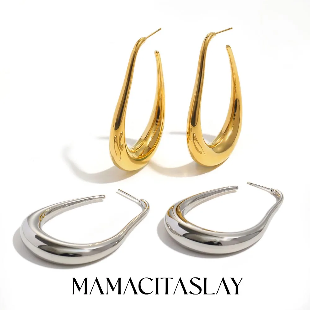 MamacitaSlayUnique Exaggerated 18K Gold Plated Stainless Steel Pear Shape Hollow Hoop Earrings Party Women's Waterproof Jewelry
MamacitaSlayUnique Exaggerated 18K Gold Plated Stainless Steel Pear Shape Hollow Hoop Earrings Party Women's Waterproof Jewelry