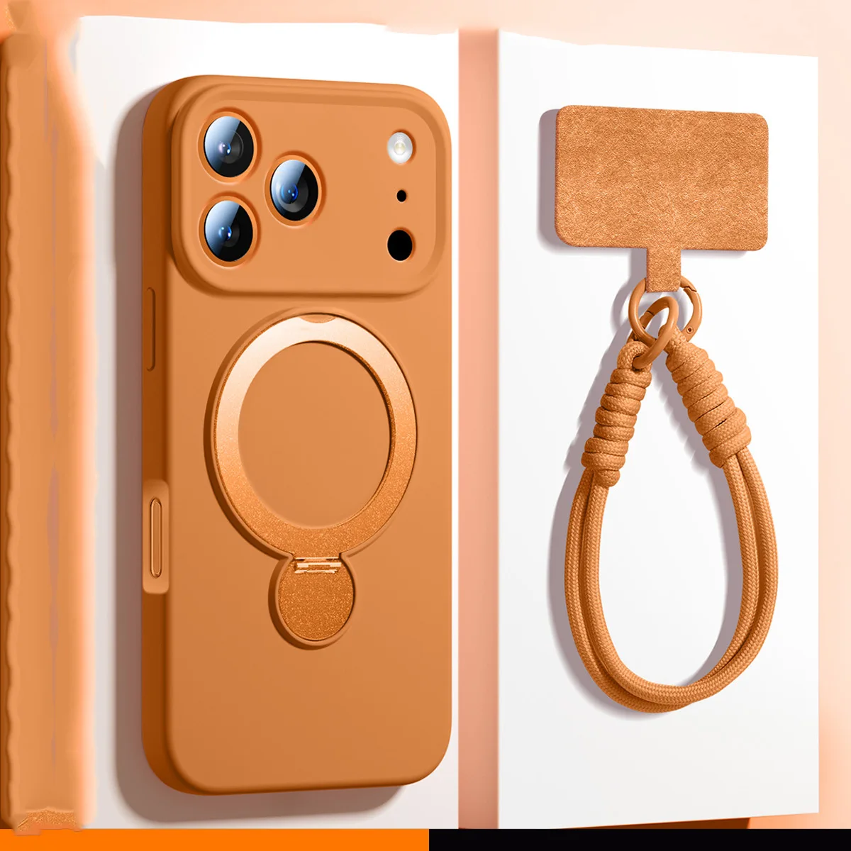 Wireless Charging Magnetic Rotate Kickstand Liquid Silicone Case For iPhone 17 Pro Max 16 15 14, Lanyard Camera Protection Cover
Wireless Charging Magnetic Rotate Kickstand Liquid Silicone Case For iPhone 17 Pro Max 16 15 14, Lanyard Camera Protection Cover