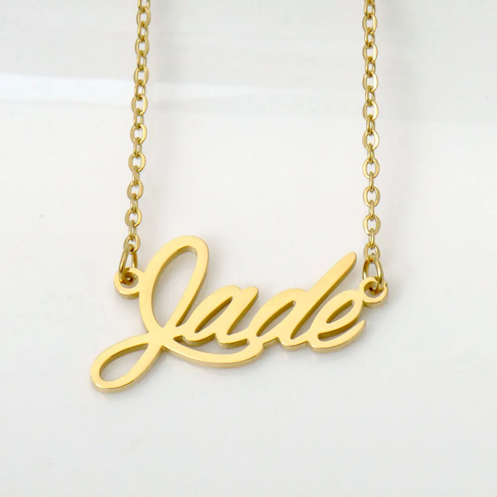 AOLOSHOW Gold Color Stainless Steel Jade Name Necklace for Women Personalized Pendant Collar Letters Choker Jewelry
AOLOSHOW Gold Color Stainless Steel Jade Name Necklace for Women Personalized Pendant Collar Letters Choker Jewelry