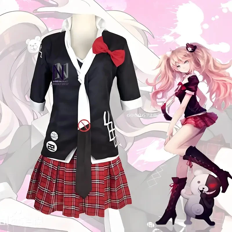 ABC123Danganronpa Anime Cosplay - Enoshima Junko Uniform & Coffee Shop Workwear Set with Short Skirt & Monokuma Hair Accx,3;b'2.
ABC123Danganronpa Anime Cosplay - Enoshima Junko Uniform & Coffee Shop Workwear Set with Short Skirt & Monokuma Hair Accx,3;b'2.