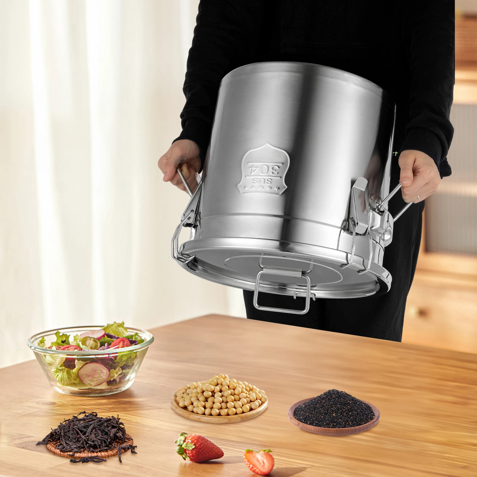 21L Modern Large Capacity Multifunctional Cylinder Silver Simple Stainless Steel Storage Bucket for Kitchens
21L Modern Large Capacity Multifunctional Cylinder Silver Simple Stainless Steel Storage Bucket for Kitchens