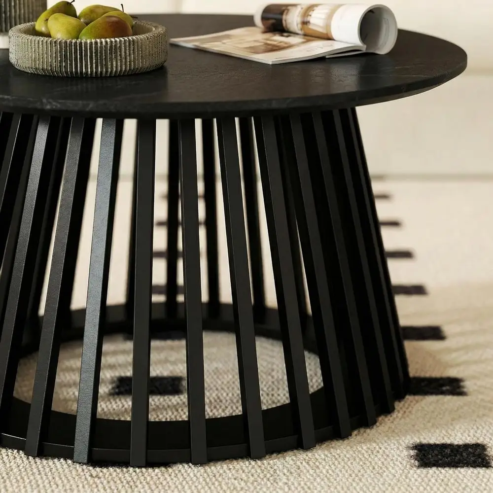 Geometric Base Solid Wood Round Coffee Table, Durable Centerpiece for Living Room, Lounge, Office, Sleek Black
Geometric Base Solid Wood Round Coffee Table, Durable Centerpiece for Living Room, Lounge, Office, Sleek Black