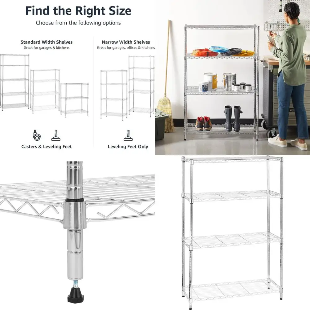 Стеллажи из сверхпрочной регулируемой стальной проволоки, 36x14x54, хромированное серебро, для хранения в кухне и гараже
Стеллажи из сверхпрочной регулируемой стальной проволоки, 36x14x54, хромированное серебро, для хранения в кухне и гараже