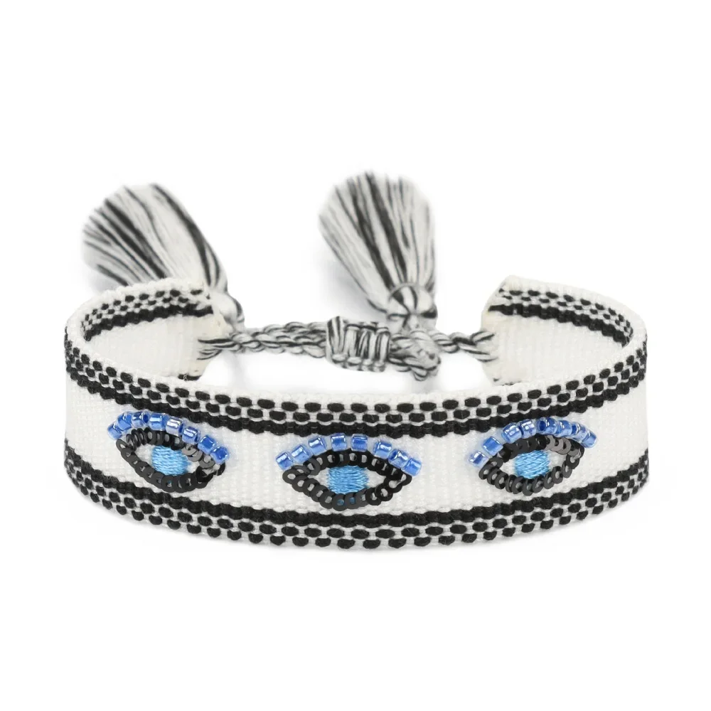Rice Beads Devil's Eye Braided Bracelet Ethnic Style Personalised Sequins Love Letter Tassel Bracelet Customizable Pattern Logo
Rice Beads Devil's Eye Braided Bracelet Ethnic Style Personalised Sequins Love Letter Tassel Bracelet Customizable Pattern Logo
