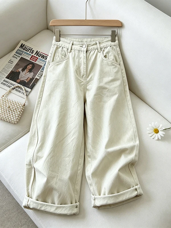 High Waist Wide Leg Nine-Tenths Length Women's Jeans Korean Style Draping Loose Style Summer New Slimming Harlan Pants
High Waist Wide Leg Nine-Tenths Length Women's Jeans Korean Style Draping Loose Style Summer New Slimming Harlan Pants