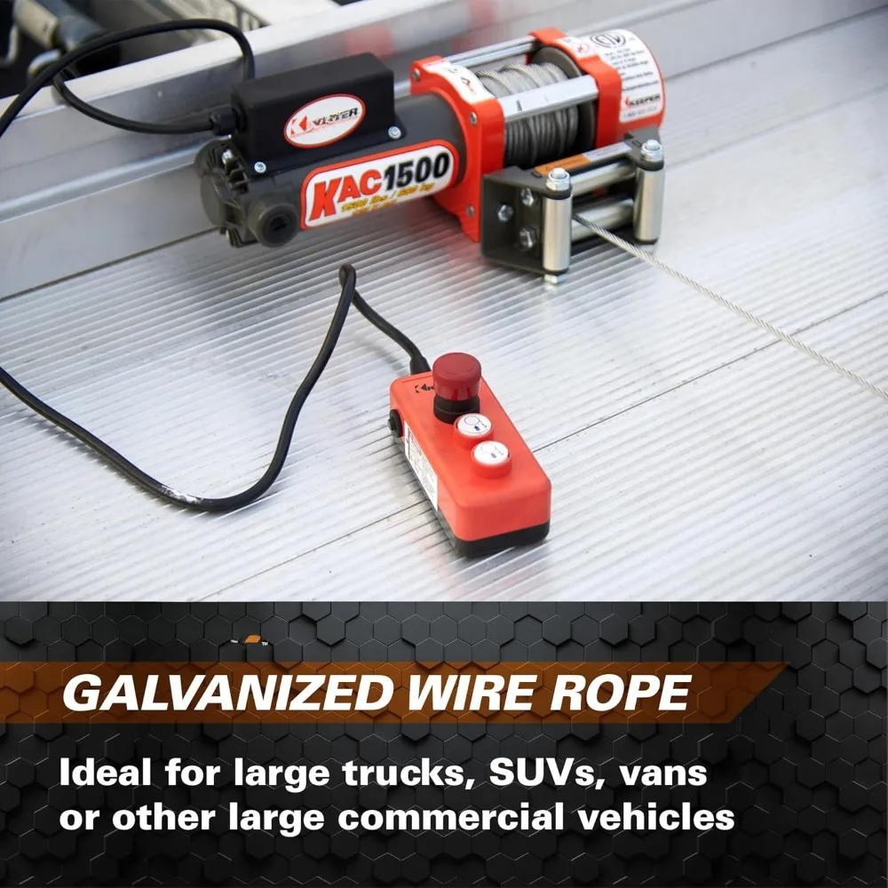 KAC15042 110/120V AC Electric Winch with Hand Held Remote and 1500 lb. Capacity
KAC15042 110/120V AC Electric Winch with Hand Held Remote and 1500 lb. Capacity