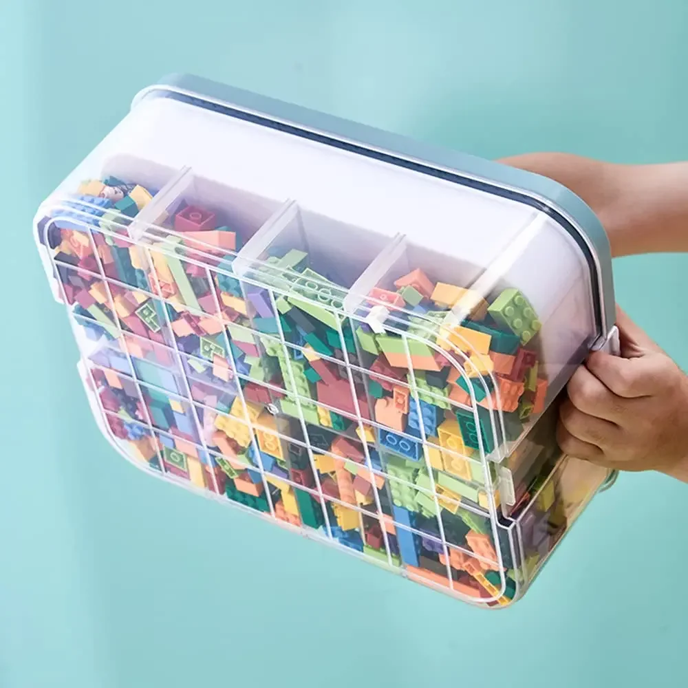 Building Blocks Storage Box with Compartments Lego-Compatible Storage Container Plastic with Handle Grid 2 Layer Toy Organizer
Building Blocks Storage Box with Compartments Lego-Compatible Storage Container Plastic with Handle Grid 2 Layer Toy Organizer