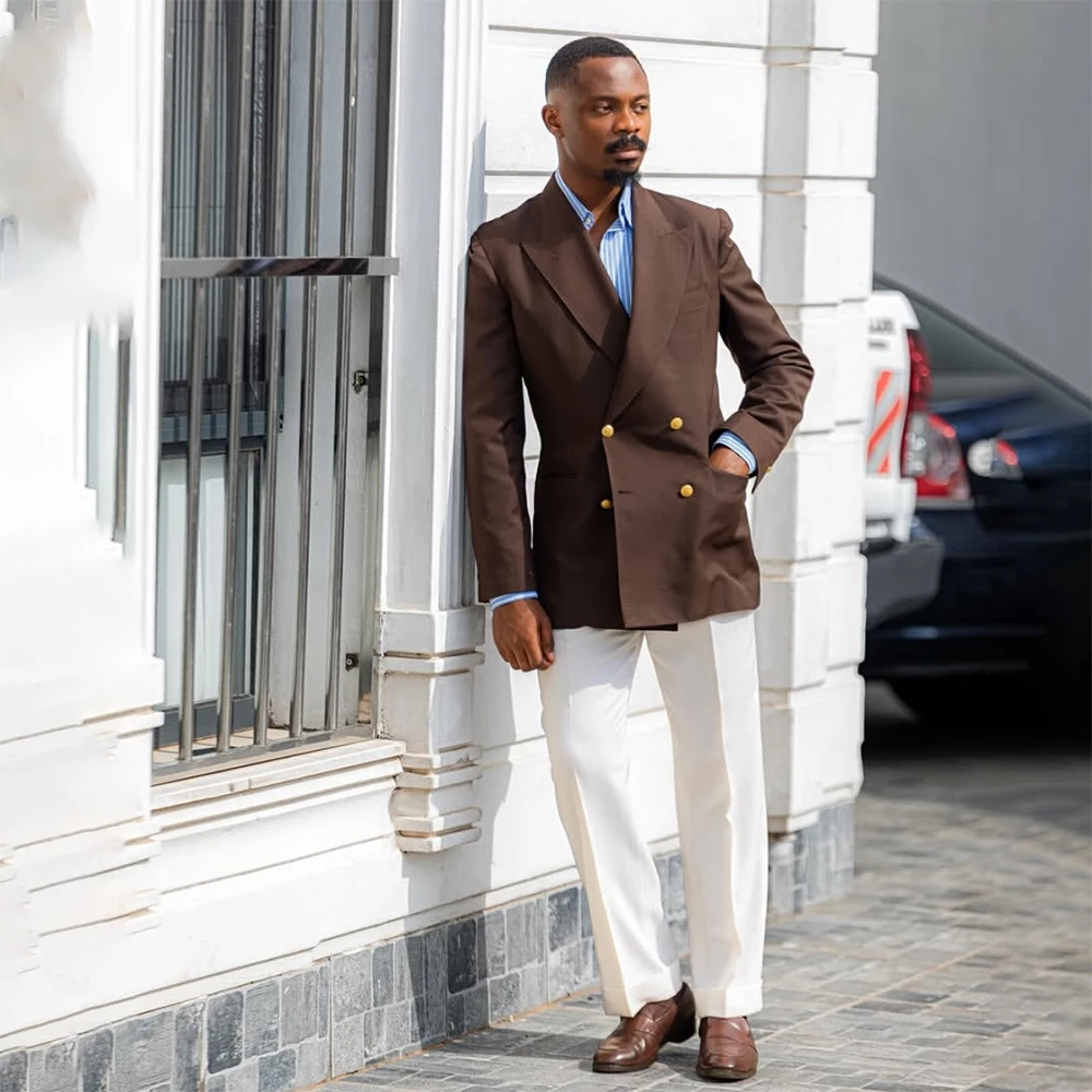 Luxury Men's Suits High Quality Double Breasted Peak Lapel Blazer Formal Business Office Lady 2 Piece Jacket Pants Costume
Luxury Men's Suits High Quality Double Breasted Peak Lapel Blazer Formal Business Office Lady 2 Piece Jacket Pants Costume