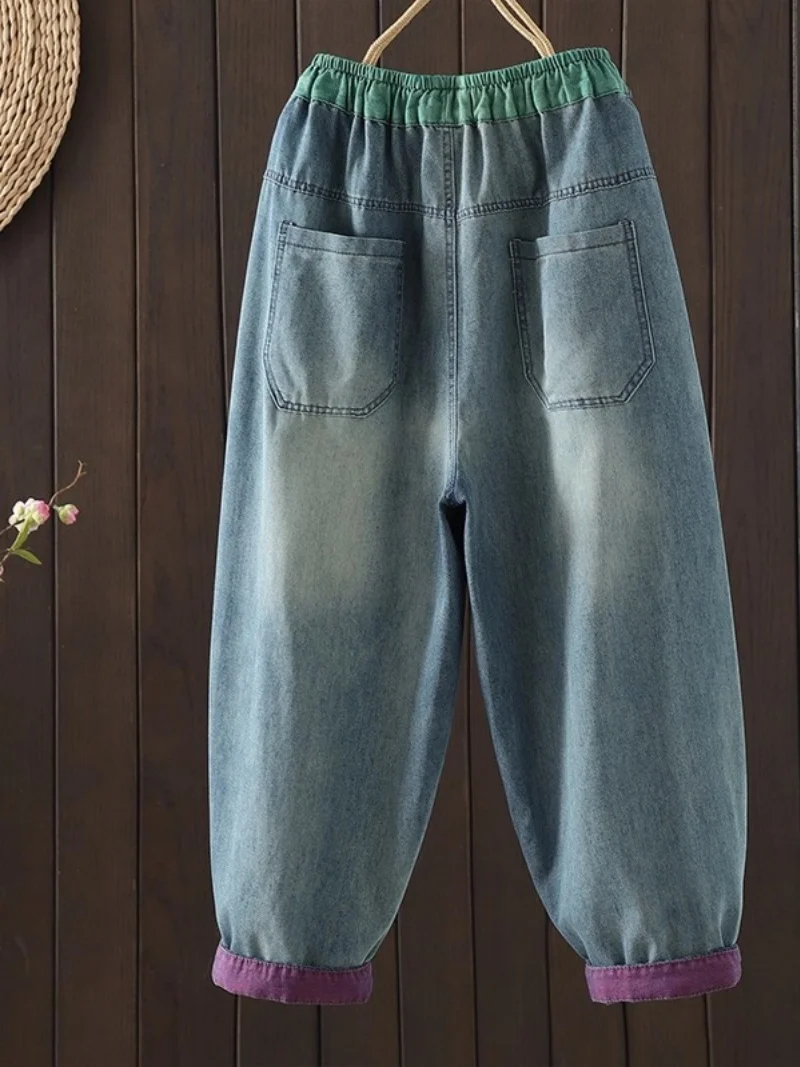 Винтажные рваные джинсовые джинсы с вышивкой, размер женской одежды, повседневные брюки с эластичной резинкой на талии, брюки-шаровары W664
Винтажные рваные джинсовые джинсы с вышивкой, размер женской одежды, повседневные брюки с эластичной резинкой на талии, брюки-шаровары W664