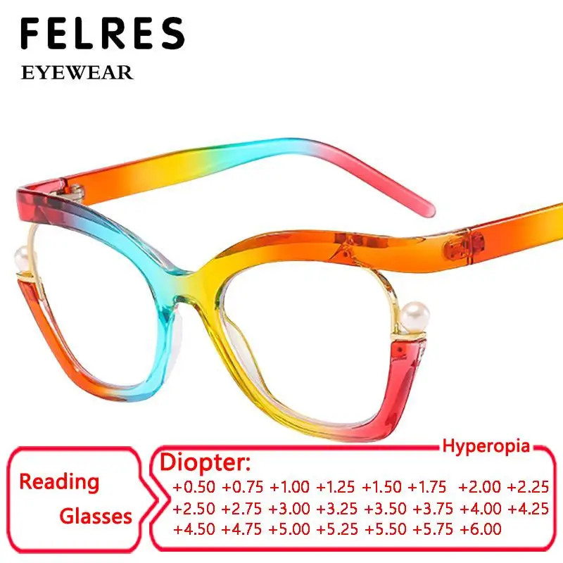 Elegant Women Clear Green Cat Eye Blue Light Blocking Reading Glasses Fashion Half Frame Pearl Decorate Presbyopic Eyeglasses
Elegant Women Clear Green Cat Eye Blue Light Blocking Reading Glasses Fashion Half Frame Pearl Decorate Presbyopic Eyeglasses