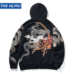 2025 Autumn Hip Hop Zip Up Hoodie Jacket Y2K Flower Chinese Dragon Embroidered Hooded Sweatshirt Coat Harajuku Cotton Streetwear 2025 Autumn Hip Hop Zip Up Hoodie Jacket Y2K Flower Chinese Dragon Embroidered Hooded Sweatshirt Coat Harajuku Cotton Streetwear