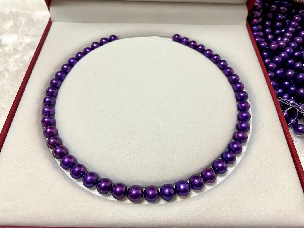 Natural Purple Pearl Necklace Jewelry, 9-10mm Nearly Round Pearl for Mother Birthday Gifts Pendnats 925 Sterling Silver
Natural Purple Pearl Necklace Jewelry, 9-10mm Nearly Round Pearl for Mother Birthday Gifts Pendnats 925 Sterling Silver