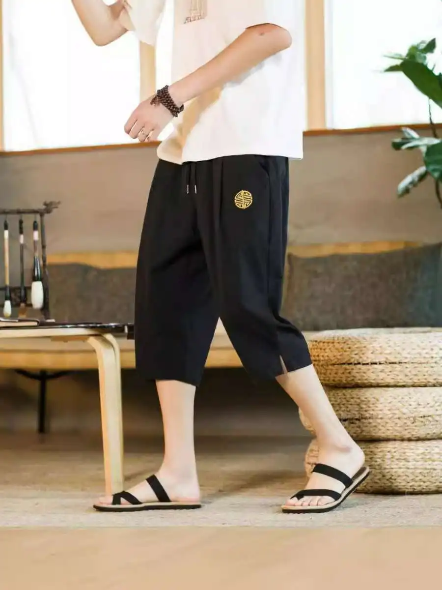 Loose Men's Large Size Casual Pants Linen Seven-Foot Wide Leg Summer Vintage Trousers Straight Cut Shorts Mid-Calf Pants
Loose Men's Large Size Casual Pants Linen Seven-Foot Wide Leg Summer Vintage Trousers Straight Cut Shorts Mid-Calf Pants