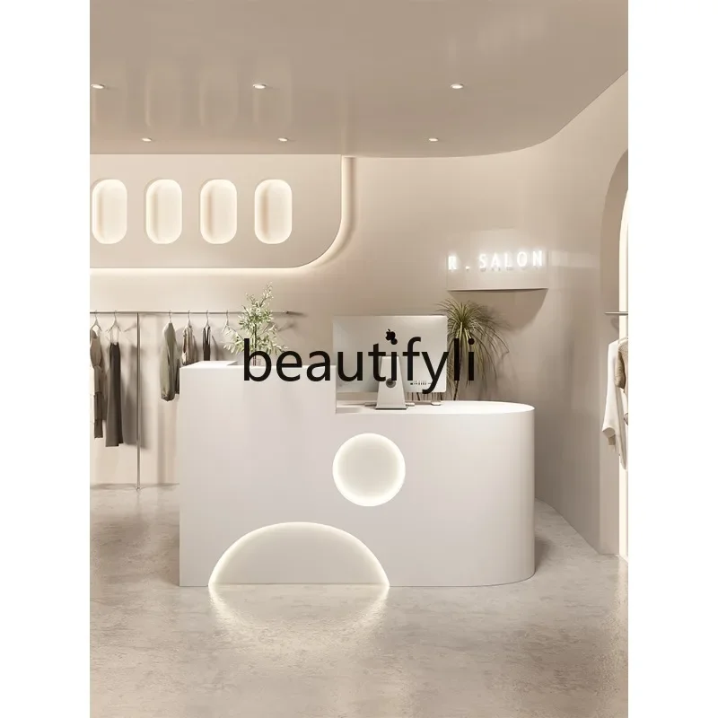 zzqCashier Counter Simple Modern Clothing Store Beauty Salon Bar Table Small Cream Color Front Desk Reception Desk
zzqCashier Counter Simple Modern Clothing Store Beauty Salon Bar Table Small Cream Color Front Desk Reception Desk