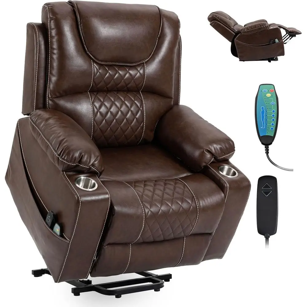 Massaging and Heated Recliner with Infinite Positions, Cup Holders, and USB Ports for Big and Tall Adults
Massaging and Heated Recliner with Infinite Positions, Cup Holders, and USB Ports for Big and Tall Adults