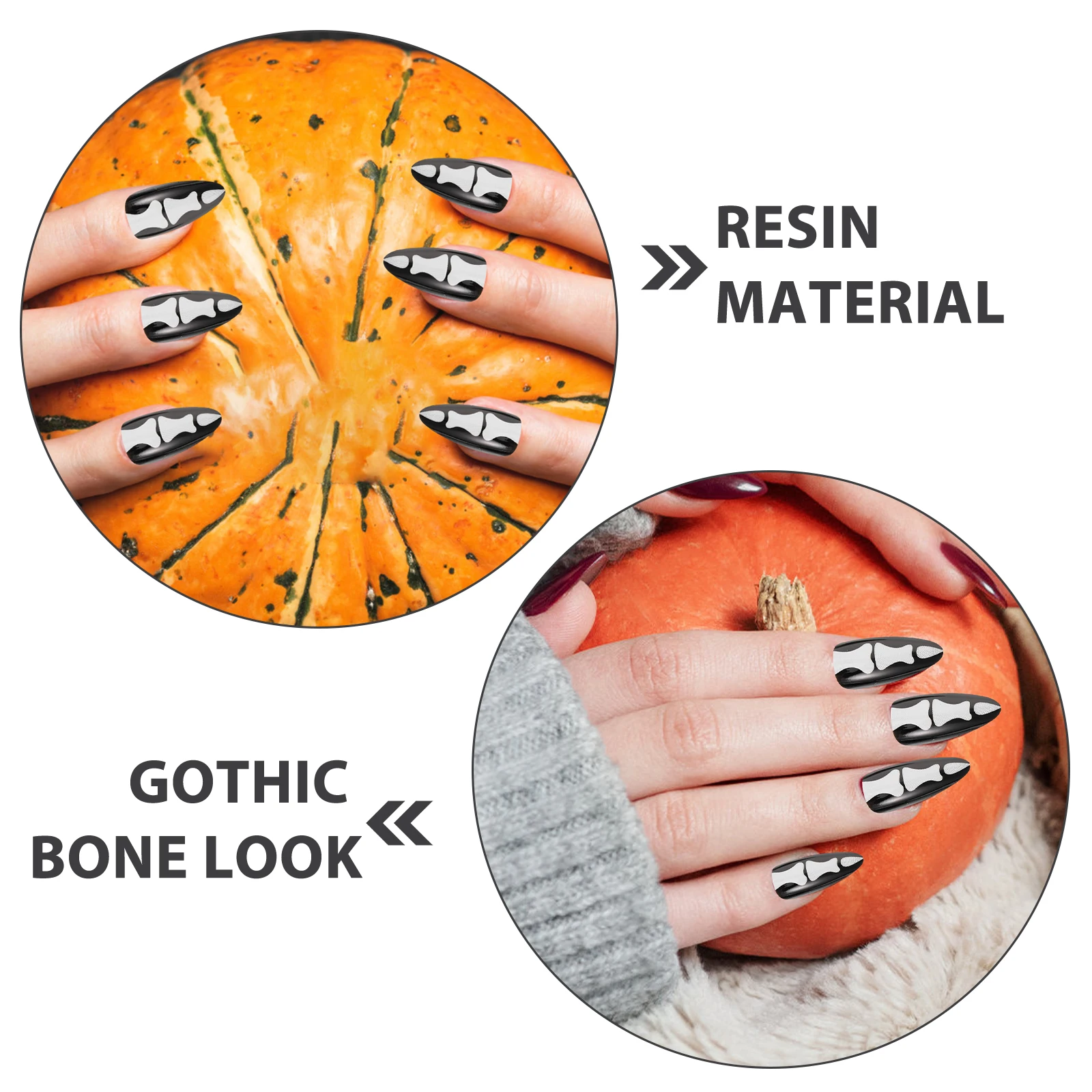 24 Pcs Fake Nails Gothic Bones Press Medium Glue Full Coverage False for Women Resin Kids
24 Pcs Fake Nails Gothic Bones Press Medium Glue Full Coverage False for Women Resin Kids