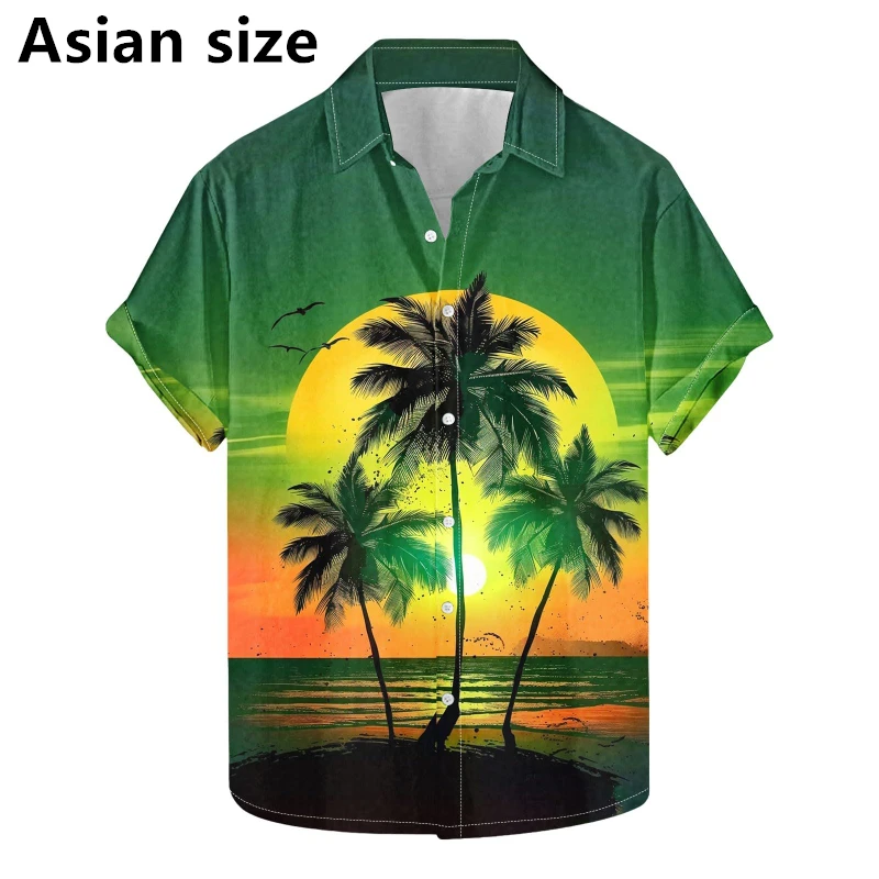 Men's Shirts 3D Print Sunset Coconut Tree Hawaiian Short Sleeve Shirt Summer Casual Social Beach Vacation Harajuku Women Blouse
Men's Shirts 3D Print Sunset Coconut Tree Hawaiian Short Sleeve Shirt Summer Casual Social Beach Vacation Harajuku Women Blouse