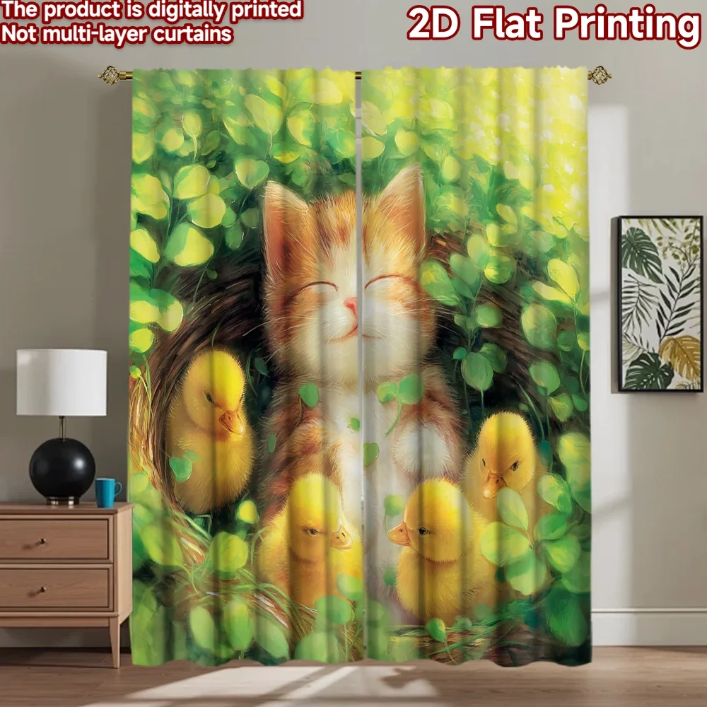 2D flat printing 2pcs Party Curtain Cute Cat Ducks Digital Printed Polyester Drapes Festive Holiday Use for Photo Booths &
2D flat printing 2pcs Party Curtain Cute Cat Ducks Digital Printed Polyester Drapes Festive Holiday Use for Photo Booths &