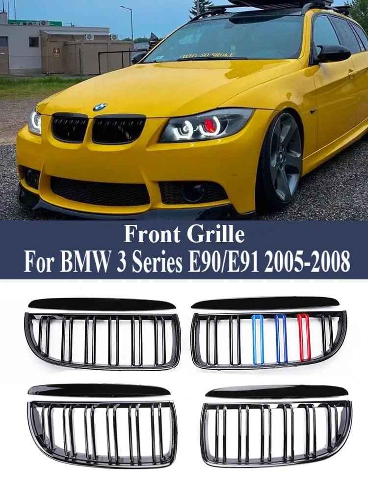 Double Single Slat Front Grill Carbon Fiber M Color Chrome Grille Performance For BMW 3 Series E90 E91 2005-2008 Black Auto Part
Double Single Slat Front Grill Carbon Fiber M Color Chrome Grille Performance For BMW 3 Series E90 E91 2005-2008 Black Auto Part